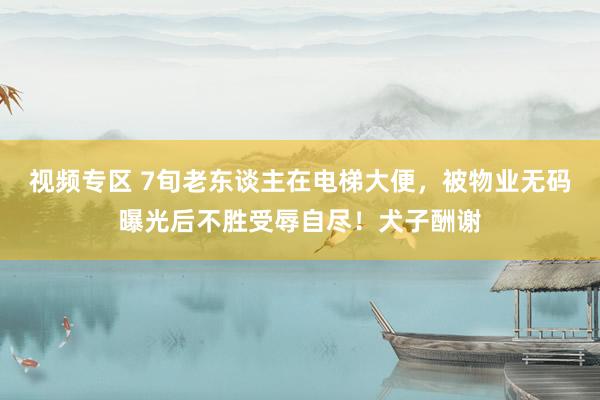 视频专区 7旬老东谈主在电梯大便，被物业无码曝光后不胜受辱自尽！犬子酬谢