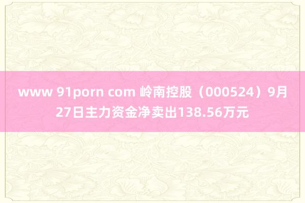 www 91porn com 岭南控股（000524）9月27日主力资金净卖出138.56万元