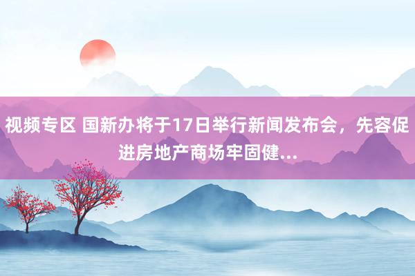 视频专区 国新办将于17日举行新闻发布会，先容促进房地产商场牢固健...