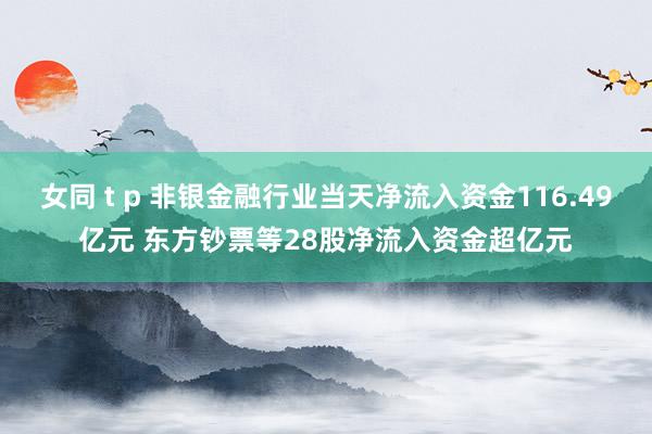 女同 t p 非银金融行业当天净流入资金116.49亿元 东方钞票等28股净流入资金超亿元