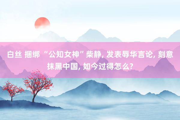 白丝 捆绑 “公知女神”柴静， 发表辱华言论， 刻意抹黑中国， 如今过得怎么?