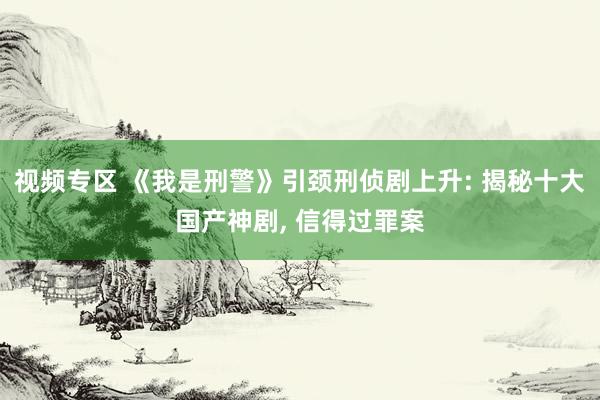 视频专区 《我是刑警》引颈刑侦剧上升: 揭秘十大国产神剧， 信得过罪案