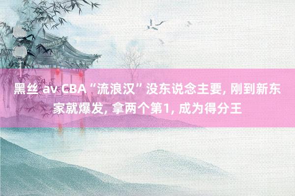 黑丝 av CBA“流浪汉”没东说念主要, 刚到新东家就爆发, 拿两个第1, 成为得分王