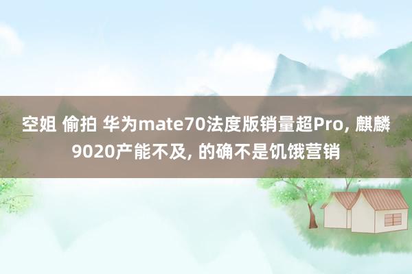 空姐 偷拍 华为mate70法度版销量超Pro, 麒麟9020产能不及, 的确不是饥饿营销