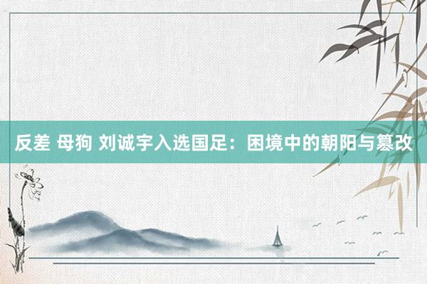 反差 母狗 刘诚宇入选国足：困境中的朝阳与篡改