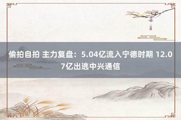 偷拍自拍 主力复盘：5.04亿流入宁德时期 12.07亿出逃中兴通信
