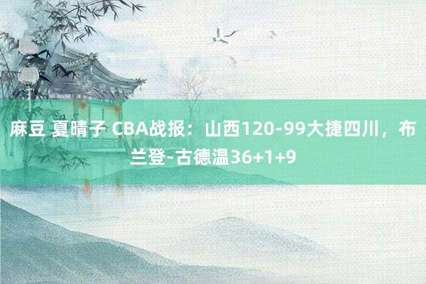 麻豆 夏晴子 CBA战报：山西120-99大捷四川，布兰登-古德温36+1+9