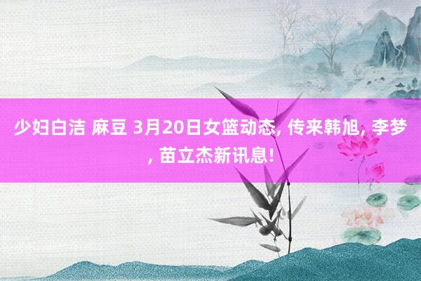 少妇白洁 麻豆 3月20日女篮动态, 传来韩旭, 李梦, 苗立杰新讯息!