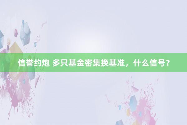 信誉约炮 多只基金密集换基准，什么信号？