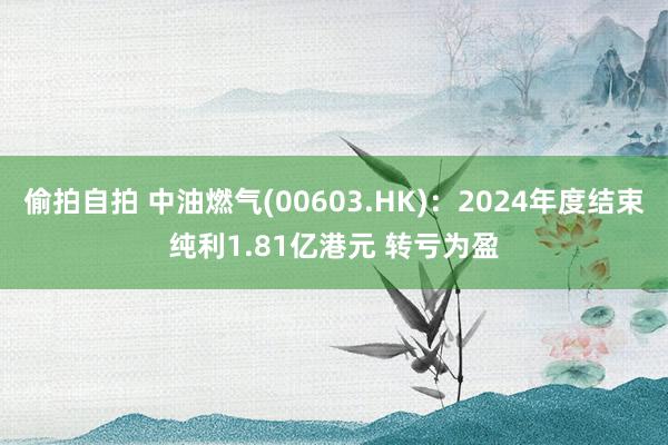 偷拍自拍 中油燃气(00603.HK)：2024年度结束纯利1.81亿港元 转亏为盈