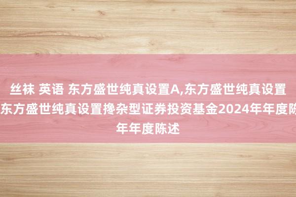 丝袜 英语 东方盛世纯真设置A,东方盛世纯真设置C: 东方盛世纯真设置搀杂型证券投资基金2024年年度陈述