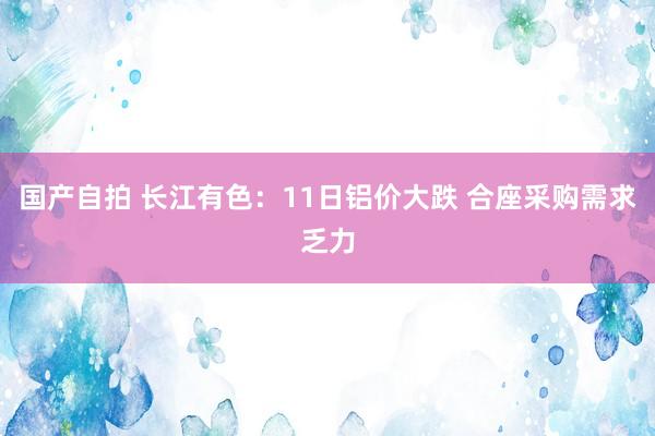 国产自拍 长江有色：11日铝价大跌 合座采购需求乏力