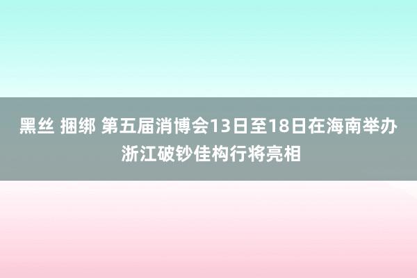 黑丝 捆绑 第五届消博会13日至18日在海南举办 浙江破钞佳构行将亮相
