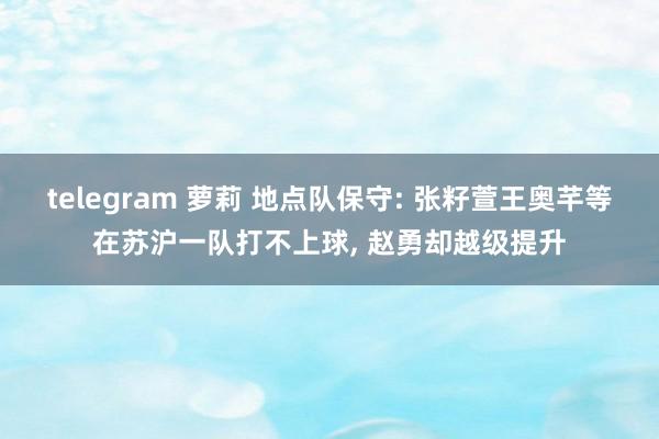 telegram 萝莉 地点队保守: 张籽萱王奥芊等在苏沪一队打不上球, 赵勇却越级提升