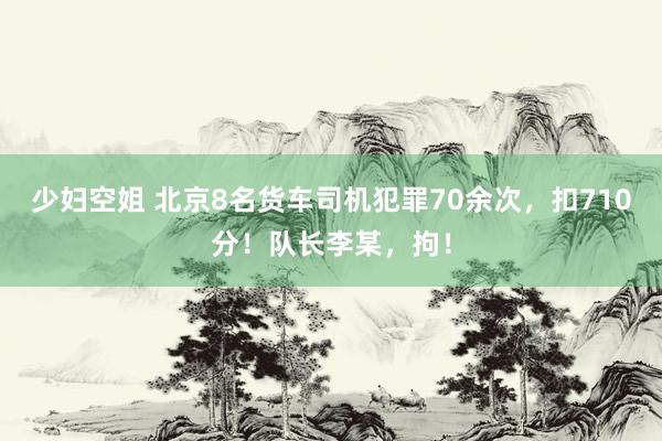 少妇空姐 北京8名货车司机犯罪70余次，扣710分！队长李某，拘！
