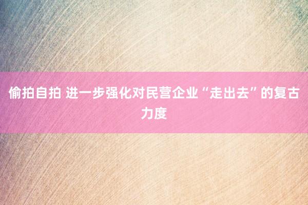 偷拍自拍 进一步强化对民营企业“走出去”的复古力度