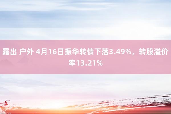 露出 户外 4月16日振华转债下落3.49%，转股溢价率13.21%
