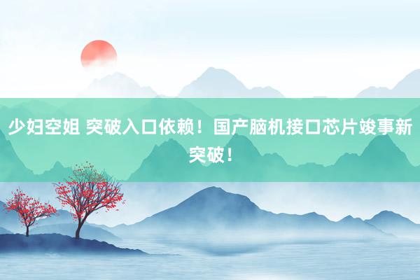 少妇空姐 突破入口依赖！国产脑机接口芯片竣事新突破！