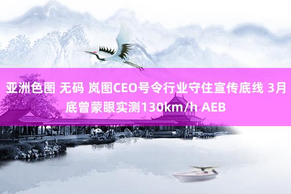 亚洲色图 无码 岚图CEO号令行业守住宣传底线 3月底曾蒙眼实测130km/h AEB