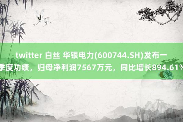 twitter 白丝 华银电力(600744.SH)发布一季度功绩，归母净利润7567万元，同比增长894.61%