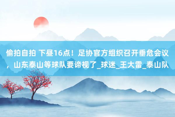 偷拍自拍 下昼16点！足协官方组织召开垂危会议，山东泰山等球队要谛视了_球迷_王大雷_泰山队