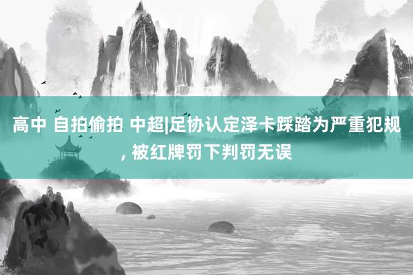 高中 自拍偷拍 中超|足协认定泽卡踩踏为严重犯规， 被红牌罚下判罚无误