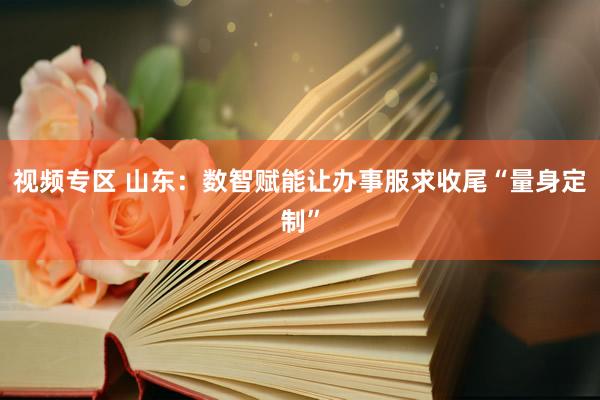 视频专区 山东：数智赋能让办事服求收尾“量身定制”