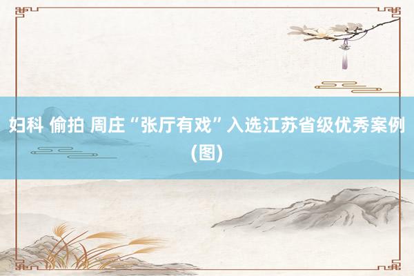 妇科 偷拍 周庄“张厅有戏”入选江苏省级优秀案例(图)